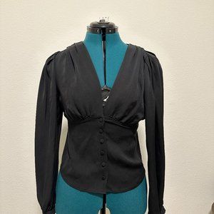 Frame Denim Black Blouse